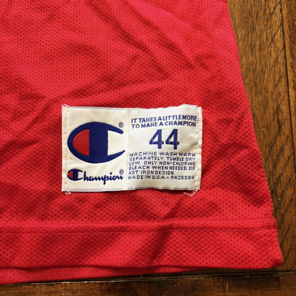 Vintage Philadelphia 76ers Jersey Mens Large Red NBA Weatherspoon Champion - Picture 7 of 9